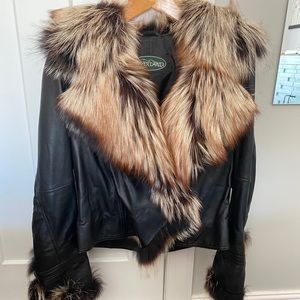 Overland Celestine Lambskin with Fox Moto Jacket